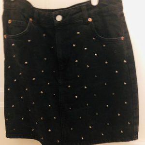 Topshop Moto Studded Skirt
